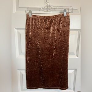 Altar’d State pink crushed velvet pencil skirt size small